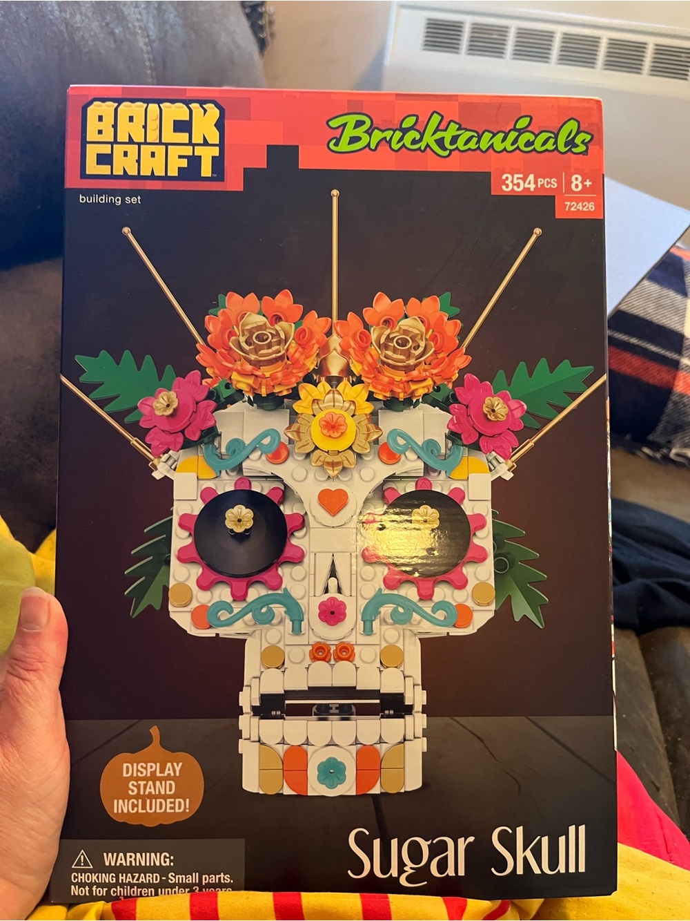 Brick Craft Bricktanuicals Sugar Skull Décor - White with Multicolor Accents
